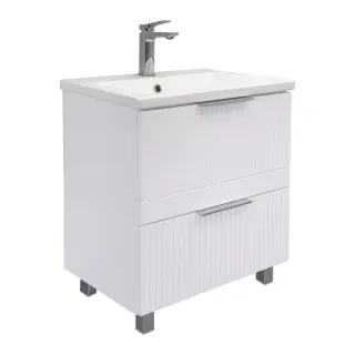 Тумба-умывальник Comforty Лима-60Н2 белый матовый с раковиной Como 60