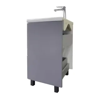 Тумба-умывальник Comforty Лима-60Н2 антрацит с раковиной Como 60