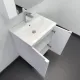 Тумба-умывальник Comforty Лима-60Н белый матовый с раковиной Como 60