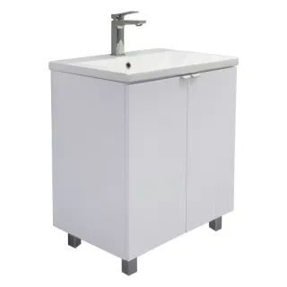 Тумба-умывальник Comforty Лима-60Н белый матовый с раковиной Como 60