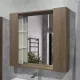Зеркало-шкаф Comforty Ангара-90 дуб темно-коричневый с LED подсветкой и антизапотеванием