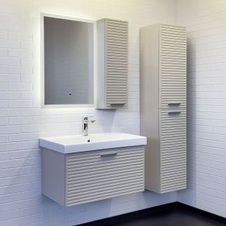 Шкаф подвесной Comforty Касабланка 25 серый шёлк, ручка серый металлик