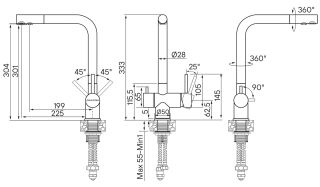Смеситель для кухни Paulmark Skalen Sk213020-GM воронёная сталь