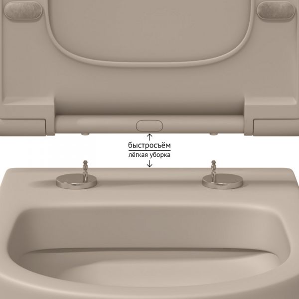 Подвесной унитаз Berges EGO XL Rimless 082728 сиденье EGO XL Slim SO жасмин матовый