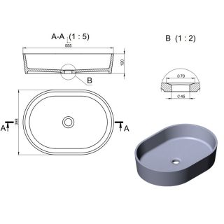Раковина Holbi Ariel 55см цветной матовый 1.02.011.11.3