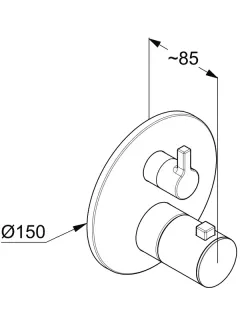 Смеситель для душа Kludi Nova Fonte Puristic 20885N215 с термостатом сталь оружейная брашированная