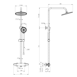 Душевая стойка Wonzon & Woghand Capsule WW-B3031-A-MW с термостатом белый матовый
