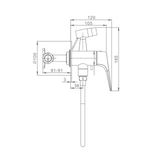 Гигиенический душ со смесителем Raglo R07.52.33 медь