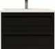 Подвесная тумба под раковину Art&Max Platino 90см чёрный матовый AM-Platino-900-2C-SO-NM