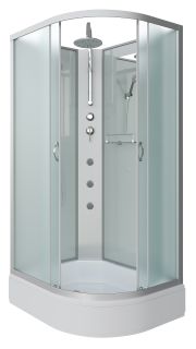 Душевая кабина Niagara NG-33094-14LBKTG с гидромассажем 100x90см серебро/матовое