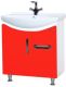 Тумба под раковину Bellezza Лагуна 65см красный 00000001383