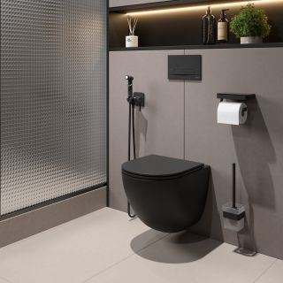 Комплект 3в1 100122237 инсталляция Lemark Peneda Expert с кнопкой смыва Bit чёрный матовый унитаз подвесной безободковый Glazer торнадо чёрный матовый