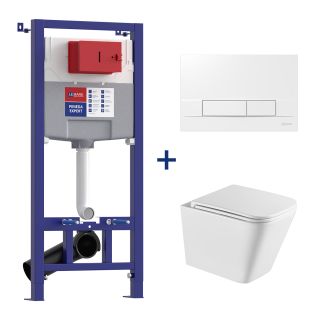 Комплект 3в1 100124422 инсталляция Lemark Peneda Expert с кнопкой смыва Bit белый глянец унитаз подвесной безободковый Florex торнадо белый глянец