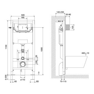 Комплект 3в1 100124430 инсталляция Lemark Peneda Expert с кнопкой смыва Bit белый глянец унитаз подвесной безободковый Glazer торнадо белый глянец
