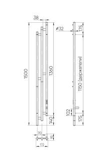 Полотенцесушитель электрический Indigo Sky LSKE150-17Rt 150x17 см хром