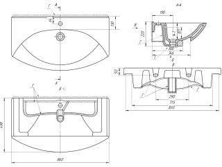 Мебельная раковина Dreja Лагуна 85см белый 00000000963
