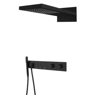 Душевой комплект Boheme Zodiac 133-B с термостатом чёрный