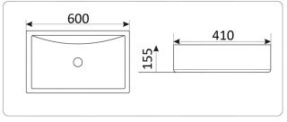 Раковина-чаша CeramaLux 9121 белая 60 см
