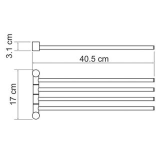 Wasserkraft K-1034 Держатель полотенец 4-е рога