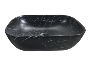 Раковина накладная Ceruttispa CR8215MMB 45см чёрный мрамор матовый