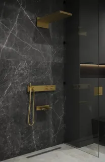 Душевой комплект Boheme Zodiac 133-2-G с термостатом золото