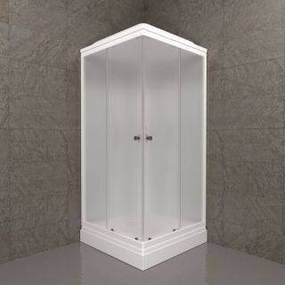 Душевая кабина Triton Вельвет Щ0000061852 90x90 см профиль белый стекло матовое