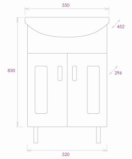 Напольная тумба под раковину Onika Кристалл 105550 55см белый