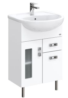 Напольная тумба под раковину Onika Кристалл 105551 с ящиком 55см белый