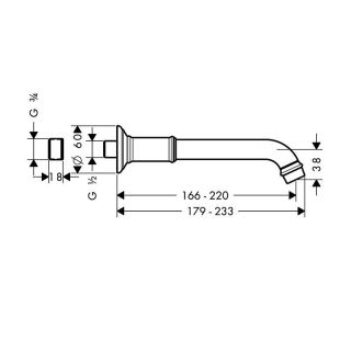 Излив для ванны Hansgrohe 16541950 Шлифованная латунь