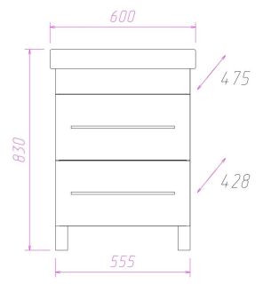 Напольная тумба под раковину Onika Олимп 106039 60см белый
