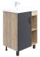 Напольная тумба под раковину Onika Тимбер 106141 60см серый матовый/дуб сонома