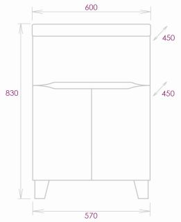 Напольная тумба под раковину Onika Стрим 106144 60см белый