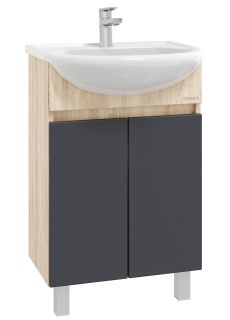 Напольная тумба под раковину Onika Милтон 106147 60см серый/дуб сонома