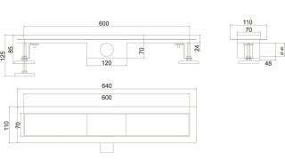 Душевой лоток РМС ТЛ-04-60х7 60см нержавеющая сталь