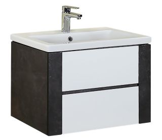 Подвесная тумба под раковину Onika Стоун 107045 70см белый/ателье тёмное