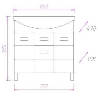 Напольная тумба под раковину Onika Балтика 108023 80см белый