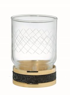 Стакан для зубных щёток Boheme Royal Cristal 10931-G-B золото/чёрный