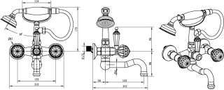 Смеситель для ванны Boheme Brillante Presente хром 353