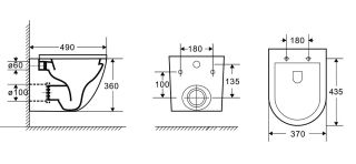 Подвесной унитаз Azario Grado AZ-0046-UQ3 безободковый с быстросъемным сидением микролифт белый