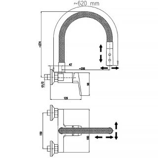 Смеситель для кухни Rav Slezak Colorado CO102.5/12CMATC черный хром