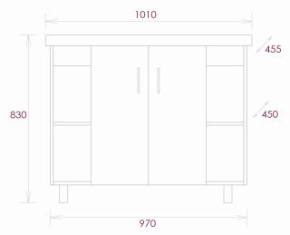 Напольная тумба под раковину Onika Тимбер 110011 100см белый матовый/дуб сонома