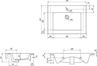 Мебельная раковина Kirovit Оскар 75см белый SD-00000382