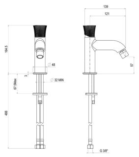 Смеситель для биде Paini Domus 18PJ304PZ матовое золото