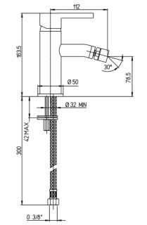 Смеситель для биде Paini Brera 74CR304 хром