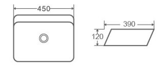 Раковина-чаша CeramaLux 2242 белая 45 см