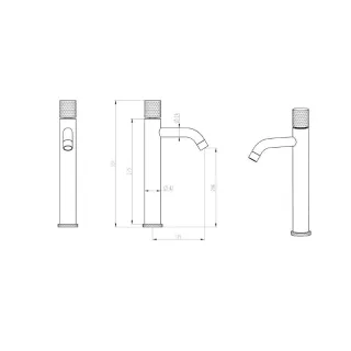 Смеситель для раковины Boheme Stick Linea 122-GM.3 оружейная сталь