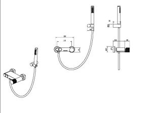 Смеситель для ванны и душа Boheme Stick Diamond 123-MG золото матовое