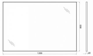 Зеркало BelBagno в алюминиевой раме хром SPC-AL-1200-800