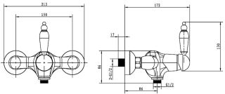 Смеситель для душа Boheme Crystal бронза 304-CRST