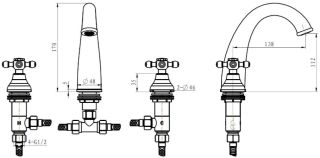 Смеситель для раковины Boheme Flora золото 297-FL